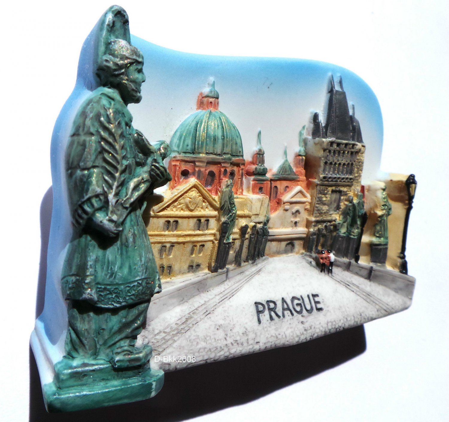 Printtoo Magnete Souvenir In Legno - Ponte Carlo Di Praga, 9x10 Cm, Regalo Da Viaggio Originale