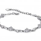 925 Silver Plated Zircon Crystal Bracelet (816)