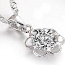 925 Silver Plated Zircon Crystal Pendant and Necklace (SF)