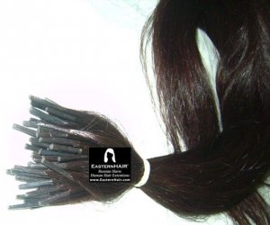 Very Dark Brown Keratin Hair Ponytail, Pretipped Hair, Prebonded Hair, Hair Bond