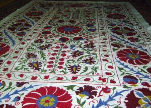 Large Suzani, Large Embroidery, Large WallHanging, Silk NeedleCraft, HandCraft