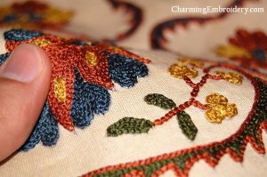 Pillow Embroidery, Silk Pillow cover, Suzani Pillows, Pillow Suzani Square Silk