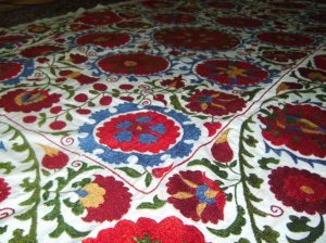 Large Suzani WallHanging, Beautiful Bukhara Suzani, Uzbek Silk Suzani Embroidery