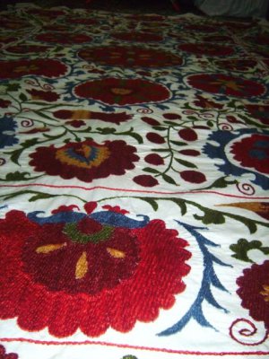Uzbek Suzani, Suzani Embroidery Wall Hanging, Suzani Bed Spread, Suzani on Couch
