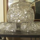 CRYSTAL PUNCH - EGGNOG BOWL GLASS SET