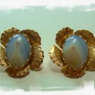Vintage Agate Clip Earrings