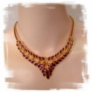 Vintage Trifari Enameled Floral Choker & Clip Earrings