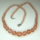 Vintage Pink Crystal Necklace 1920's