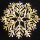 Vintage Rhinestone Snowflake Brooch Signed Eisenburg