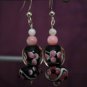Hand Painted Glass Bead Earrings