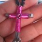 Disciple's Cross Necklace - Red -Black Stripes