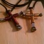 Disciple's Cross Necklace - Red -Black Stripes