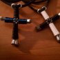 Disciple's Cross Necklace - Red -Black Stripes