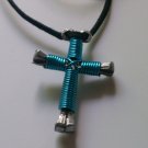Disciple's Cross Necklace - Electric Blue
