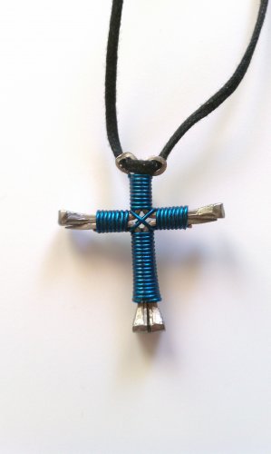 Disciple's Cross Necklace - Peacock Blue