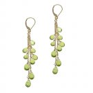 Peridot Gold Earrings Chandelier Key Lime Peridot Briolettes 14k Gold