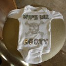 Blinged out Pirate "Wipe Me Booty" onesie