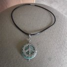 handmade- choker style cord with peace sign pendant