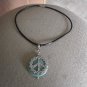 handmade- choker style cord with peace sign pendant