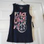 "Peace begins with Me" Faded Glory brand new with tags girls tank size XL