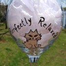 Purrfectly Relaxed Cat Hand Painted Wine Glass