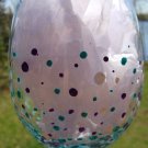 Purple White Green Dots Colorful Hand Painted Wine Glass