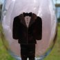 Groom Wedding Tux Black Hand Painted Wine Glass