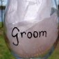 Groom Wedding Tux Black Hand Painted Wine Glass