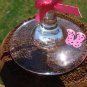 Beach Babe Pink Bikini Polka Dots 3D Boobs Hand Painted Wine Glass
