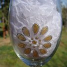 Gold and Silver Flower Hand Painted Wine Glass