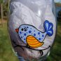 Blue Bird Hand Painted Wine Glass