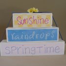 Sunshine Raindrops Springtime Wood Stackers