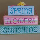 Spring Flowers Sunshine Wood Stackers