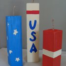 Patriotic USA Fireworks Decor Wood Stackers