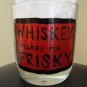 Whiskey Makes Me Frisky Hand Painted Lowball Glass