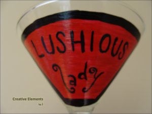 Lushious Lady Hand Painted Martini Glass