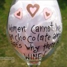 Chocolate & Wine Hand Painted Wine Glass