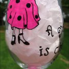 A Good Friend Is Cheaper Than Therapy Hand Painted Wine Glass