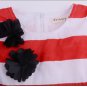 Size 110 - Girls Summer Flower Stripes Dress