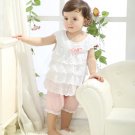 Size 90 Pink - Infant Girl's Suit - Top + Bottom