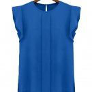 Size Asian L (US M(8-10) ,UK 10, AU 12) Blue - Candy Color Women's Chiffon Blouse
