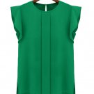 Size Asian L (US M(8-10) ,UK 10, AU 12) Green - Candy Color Women's Chiffon Blouse