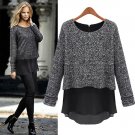 Size Asian M (US S(4) ,UK 6, AU 8) - Stylish Women's Long Sleeve False Two Piece Spring Top