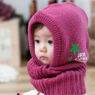 Rose Pink - New Korean Style Cute Children Stretchy Warm Winter Hat Beanie Collar Cap
