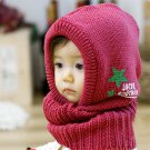 Red - New Korean Style Cute Children Stretchy Warm Winter Hat Beanie Collar Cap