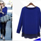 Size Asian L (US M(8-10) UK 10 AU 12) - Long Sleeve Two Tiered Top Blouse