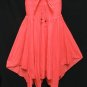 #6958 Coral Red-Color Summer Cotton Convertible Maxi Skirt Size S-M-L