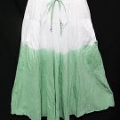 #6954 Ombre Celadon-Color Summer Cotton Maxi Skirt Size S-M-L