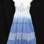 #6961 Floral,French Blue-Color Summer Cotton Convertible Maxi Skirt Size S-M-L