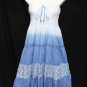 #6961 Floral,French Blue-Color Summer Cotton Convertible Maxi Skirt Size S-M-L